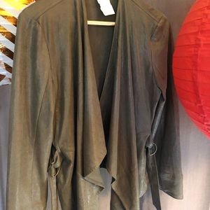CHARLOTTE RUSSE cascading lapel metallic jacket